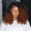 3b4056ec91e986d773046e993957de13 T1B/30 Ombre Wig Curly Wig 150% Density 4*4/13*4/13*6 Lace Front Wig 100% Human Hair Wig - 4x4 Lace / NO / 26inch