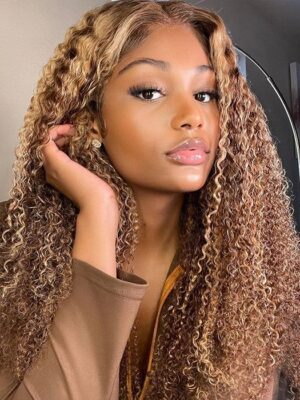 Highlight Ombre Color Wig 4x4/13x4/13x6 Transparent Frontal HD Lace Front Wig - 13x6 Lace / Yes( +.00) / 32inch