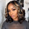 434e3e46407d8615fee54b78b24c58db Wear&Go 1B/27# Piano Highlights Color Body Wave Transparent Lace Wig Short Bob Human Hair Wig - 4x4 / 150% / 10inch