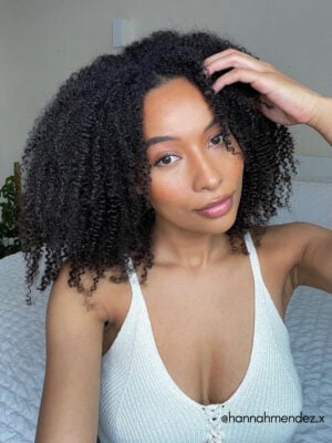 kinky (4A curls) clip-in extensions #1b natural black. - 24" / Regular / Extra Volume
