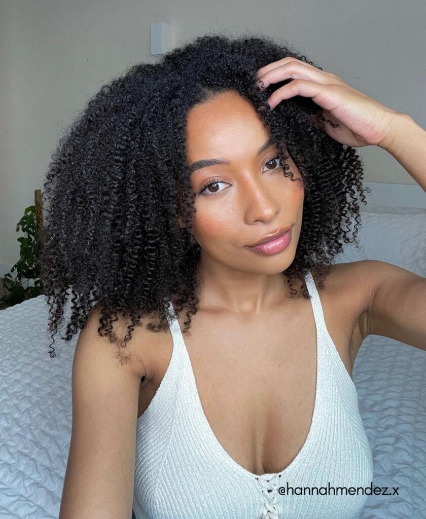kinky (4A curls) clip-in extensions #1b natural black. - 24" / Regular / Classic