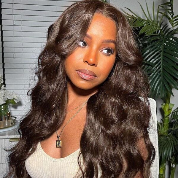 4_-_4 Chestnut Dark Brown Wig Body Wave Wig 4x4/13x4/13x6 Lace 180% Density Human Hair Wig - 13x4 Lace / Yes( +.00) / 26inch
