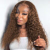 4_5c80cfd1-49d2-4d46-94aa-4822e6a6d9aa Chestnut Brown Curly Wig Pre Plucked Closure HD Lace Front Wigs 150% Density - 13x6 Lace / NO / 32inch