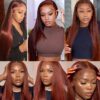 4b2182fd98bb2c8cdd069524faa507c7 Wear & Go Reddish Brown Straight Wig Transparent Lace Front Wigs 100% Human Hair - 5X5 Lace / 180% / 28inch
