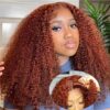56afc0ac87a07a96ba9aa1665f38a6a5 Reddish Brown Wig Wear Go Glueless 4C Wig Closure Wig with Breathable Cap Beginner Wig - 5x5 Lace / 20inch