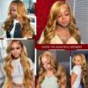 596bfc2892d52126926287644c4037b5 Honey Blonde Highlight Glueless Wig Body Wave 4x4 Closure Lace Front Wigs 100% Virgin Human Hair Wigs - 4x4 Lace / 16inch