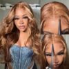 5ad572485466bf6b488df137713efc1a Honey Blonde Highlight Glueless Wig Body Wave 4x4 Closure Lace Front Wigs 100% Virgin Human Hair Wigs - 4x4 Lace / 16inch