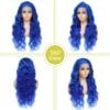 612RKhXIT-L._SL1000 Blue Lace Front Wig Human Hair 13x4 HD Body Wave Human Hair Lace Front Wigs Pre Plucked Colored Blue Lace Front Wig 180% Desity - 13x4 Lace / Yes(+)
