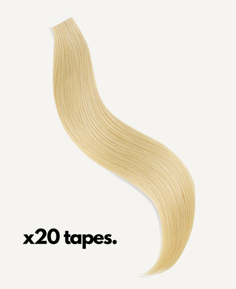 613-tape tape-in hair extensions #613 light blonde. - 24"/70g / Invisible