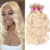 Sunber Hair Blonde 613 Hair Weave 3 Bundles Body Wave Virgin Human Hair Weft - 18 20 20