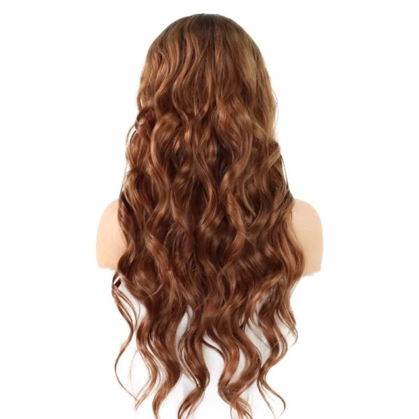 618mXJQBULL._SL1000 Black With Light Brown Ombre Color Body Wave Virgin Wig HD Lace Wig Human Hair Wig - 13x4 Lace / NO / 24inch