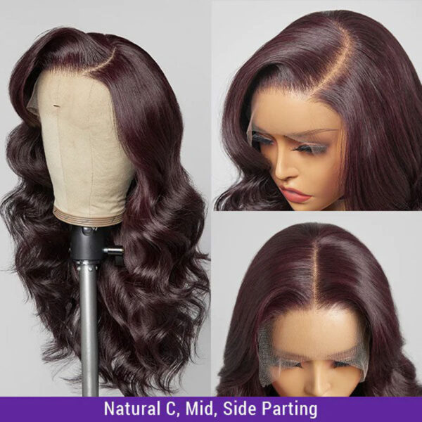 6de8102beef9f3307139099fc2962b3e New Color Deep Purple Color Body Wave Wig Transparent Frontal HD Lace Wig 180% Density Hair Wig - 13x4 Lace / Yes( +.00 ) / 24inch