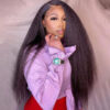 Sunber Kinky Straight Glueless Wig Invisible 5*5 HD Lace Wig Human Hair - 24 /  Kinky Edge 13*4 Lace Frontal