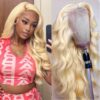 #613 Blonde Body Wave 360 Transparent Lace Front Wigs - 360 Lace / 180% / 16inch