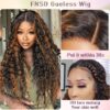 71Sx4Re4AtL._SL1001 Wear Go Pre-Cut Lace Black With Copper Color Curly Breathable Cap Glueless Wig - 4x4 Lace / 150% / 32 inch