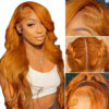 Pre-Cut Lace Wear Go Glueless Wig Ginger Orange Pure Color Body Wave Breathable - 5x5 Lace / 150% Density / 14 inch