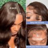 71fXLq5k3aL._SL1001 Pre-Cut Lace Wear Go Glueless Wig Dark Brown Pure Color Body Wave Breathable - 4x4 Lace / 180% Density / 14 inch