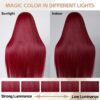 71gHNmISRUL._SL1500 Pre-Cut Lace Wear Go Glueless Wig Burgundy Pure Color Straight Breathable - 5x5 Lace / 150% Density / 20 inch