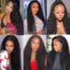 71zxh0UL20L Jerry Curly Natural Black Wig Human Hair Wig Lace Front Wigs Fre-Cut Wigs 150% Density - 13x6 Lace / Yes( +.00) / 16 inch