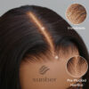 BOGO Sunber Yaki Straight Glueless Pre-cut 7x5 Bye Bye Knots Lace Closure Wig With Bleach Knots - 24 / 7*5 Bye Bye Knots