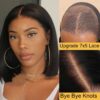 7x5_2 Sunber 0 Off Blunt Cut Bob Pre-Cut Lace Wigs 7x5 Lace Closure Human Hair Wig Pre-plucked - 14 / 7*5 Bye Bye Knots / Yaki Straight