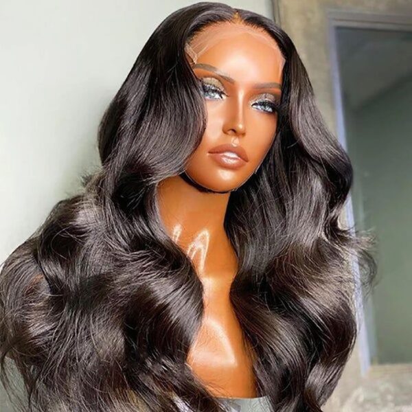Natural Black Body Wave 13x4 HD Lace Front Wigs 180% Density 100% Human Hair - 13x4 Lace / 16inch