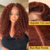 83db0530-4a9a-462f-881b-80c0748ddb00 Extra 60% OFF | Sunber Reddish Brown Jerry Curly 13x4/7×5 Bye Bye Knots Lace Front Wig Real Human Hair - 22 (Fast Shipping) / 7×5 Bye Bye Knots-180%