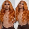 94bc132dd0239d41fb0a10e90a39be26 Glueless Wig Ginger Color Wig 13x4 Lace Body Wave Human Hair 180% Density Wig - 13x4 Lace / 180% / 28 inch