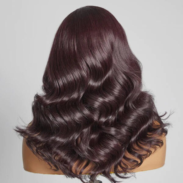 96f737e3619d2556390aa56ee81d613a New Color Deep Purple Color Body Wave Wig Transparent Frontal HD Lace Wig 180% Density Hair Wig - 13x4 Lace / Yes( +.00 ) / 24inch