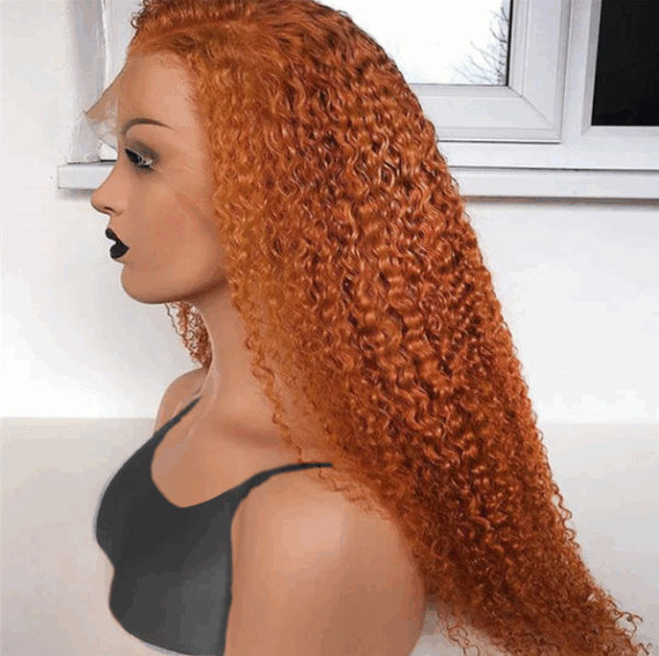9AD132FF-0E82-44d8-8D8E-31B44891D5F0 Ginger Color Wig Curly Wig 180% Density 4*4/13*4/13*6 Lace Front Wig - 13x6 Lace / NO / 18inch