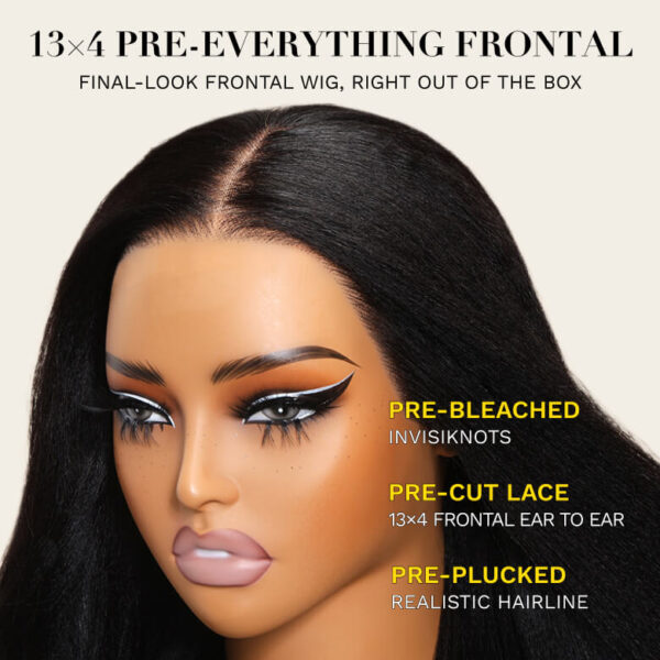 Extra 70% OFF | Sunber 4C Kinky Straight Lace Wig 13X4 Lace Front Human Hair Wigs With Baby Hair - 16 / Kinky Edge 13*4 Lace Frontal