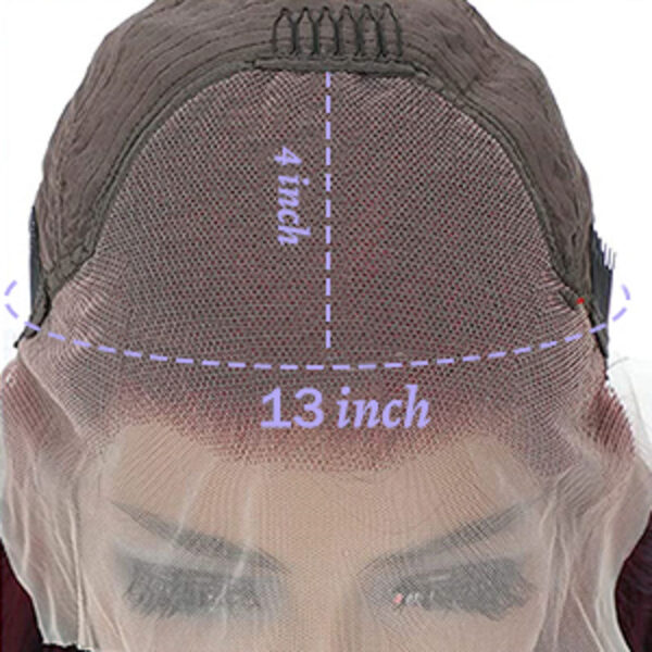 A7 Deep Purple Pure Color New Arrival Straight wig 180% Density 13x4 Transparent Frontal HD Lace Wig - 18inch