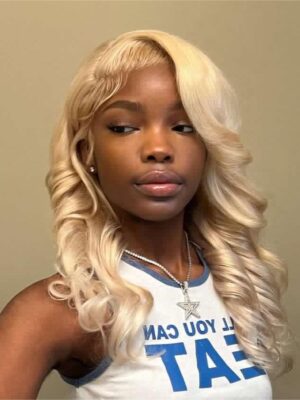 #613 Blonde Body Wave 360 Transparent Lace Front Wigs - 360 Lace / 180% / 16inch
