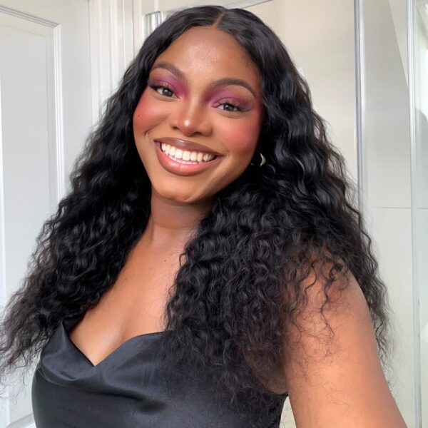 B-G134-N-cy-24rxndomcandie_5_afd531fb-8754-4bf0-998a-0374c5de724e Natural Black Water Wave Lace Front Wig Pre-Cut Glueless Wig Ready Go Human Hair Wigs - 13x4 / 210% / 20 inch