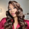 B-W44-4-bw-PC-24_thee.alexisalize_1 Chestnut Dark Brown Wig Body Wave Wig 4x4/13x4/13x6 Lace 180% Density Human Hair Wig - 13x4 Lace / Yes( +.00) / 26inch