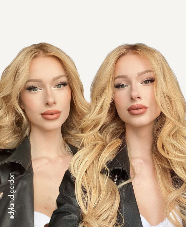 clip-in hair extensions #14 medium blonde. - 16" / Extra Volume