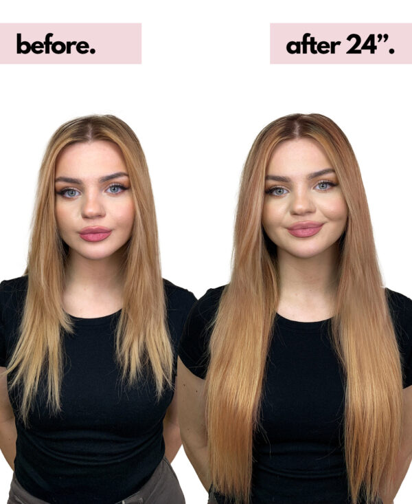 BA-AI-16 Invisible clip-in hair extensions #16 strawberry blonde. - 28" / Extra Volume