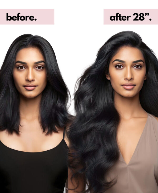 clip-in hair extensions #1 jet black. - 28" / Extra Volume