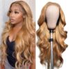 BodyWave27HoneyBlondeGluelessHDLaceFrontWig180_DensityColoredWigsHumanHairWigs_04 ALL Lace Honey Blonde Color Body Wave Wig 360 HD Lace Front Wigs 150% / 180% Density Wig - 360 Lace / 150% / 28inch