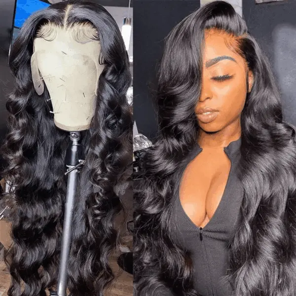 FABA Black Wig 4x4/13x4/13x6 Transparent Lace Front Wig 150% Density Wig - 13x4 Lace / NO / 26inch