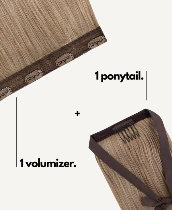 Bundle-volum-pony-10-close-b half up/half down #10 ash blonde. - 20"