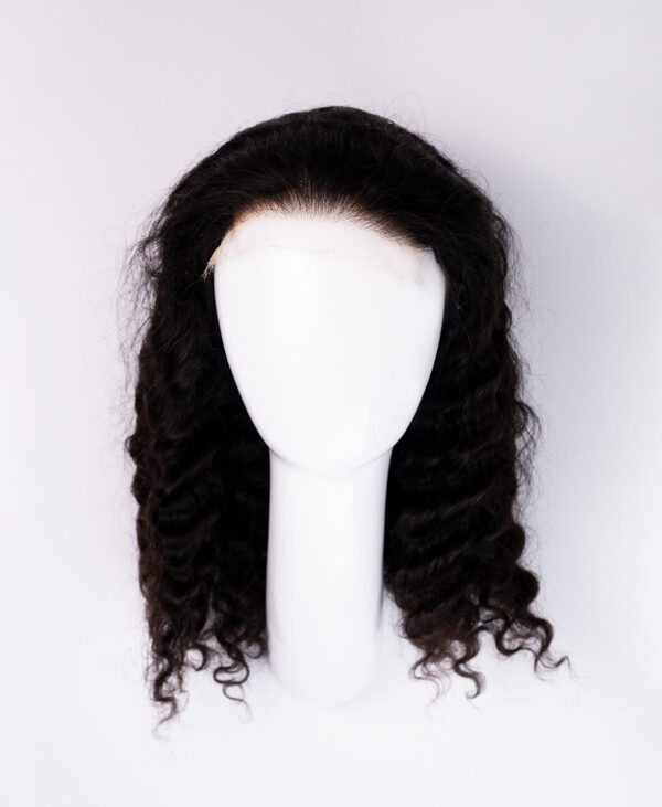 DSC00124-wig front lace human wig - 16" 3a curly natural black.