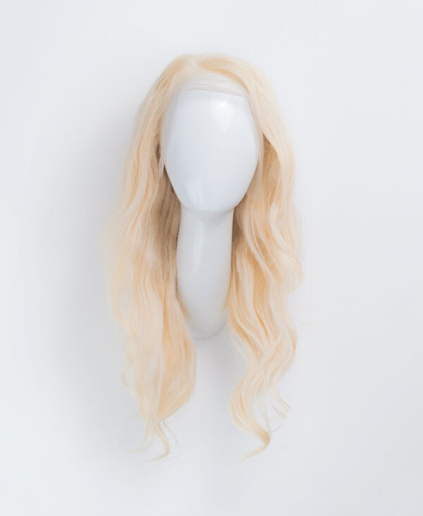 DSC05709-b front lace human wig - 20" platinum blonde.