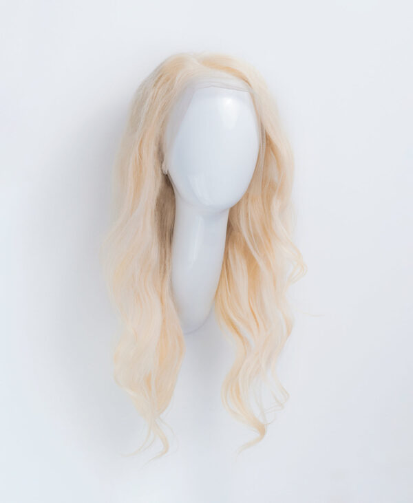 DSC05711-b front lace human wig - 20" platinum blonde.