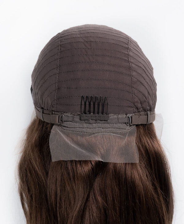 front lace human wig - 18" medium brown.