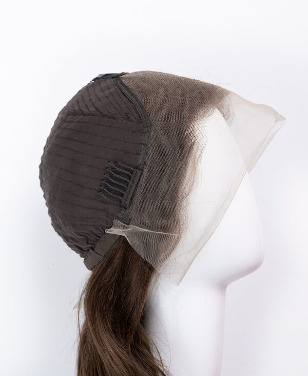 front lace human wig - 18" medium brown.