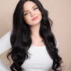 front lace human wig - 24" natural black.