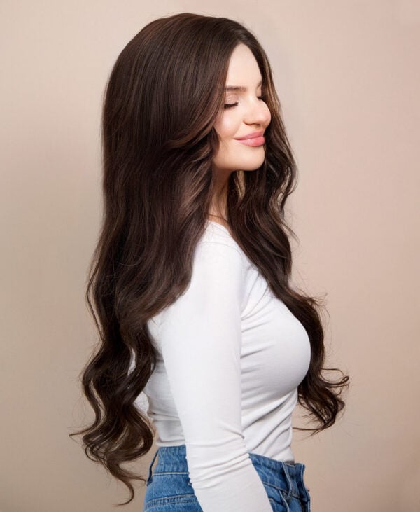 DSC06531-a front lace human wig - 24" chocolate brown.
