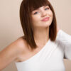 bob wig with fringe - 10" medium brown.