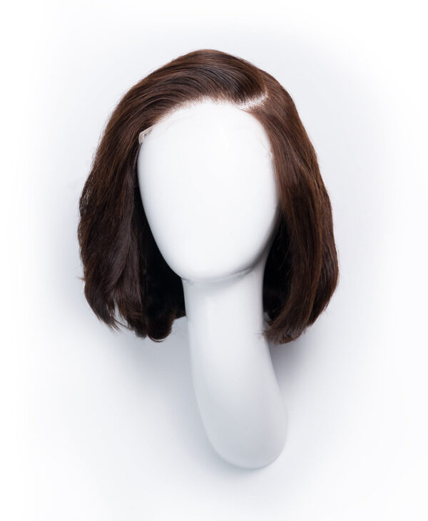 DSC07558-a wedge bob t-part human wig - 8" chocolate brown.